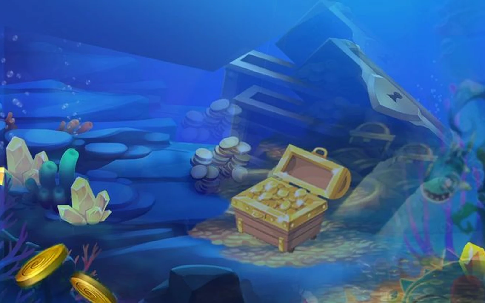หน้าจอเกมยิงปลาใต้น้ำสำหรับเลือกเล่นจากล็อบบี้